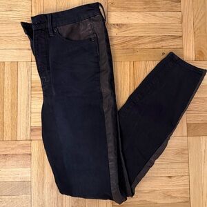 Good American Black Denim with black contrast stitching